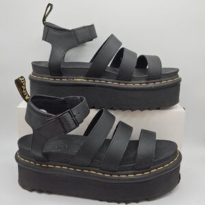 Dr. Martens Black Platform Strappy Sandals